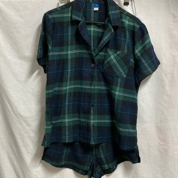 Old Navy Plaid Pajama Set - Green and Blue - Picture 1 of 6